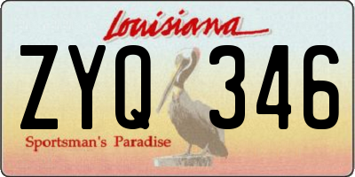 LA license plate ZYQ346