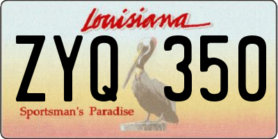 LA license plate ZYQ350