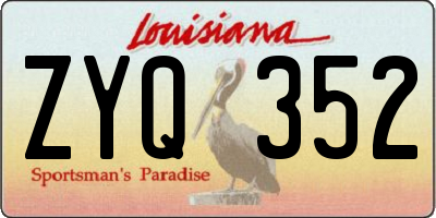 LA license plate ZYQ352