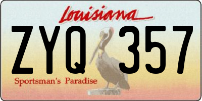 LA license plate ZYQ357