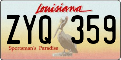 LA license plate ZYQ359