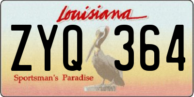 LA license plate ZYQ364
