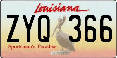 LA license plate ZYQ366