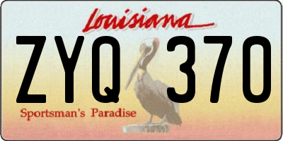 LA license plate ZYQ370