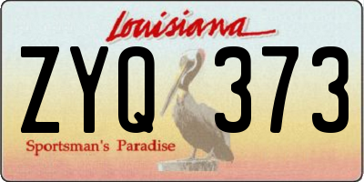 LA license plate ZYQ373