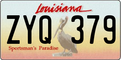 LA license plate ZYQ379