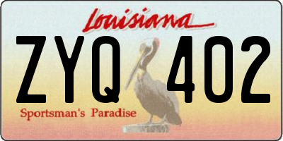 LA license plate ZYQ402