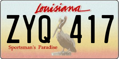 LA license plate ZYQ417