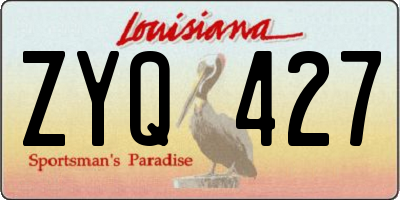 LA license plate ZYQ427