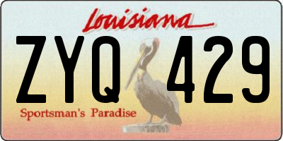 LA license plate ZYQ429