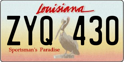 LA license plate ZYQ430