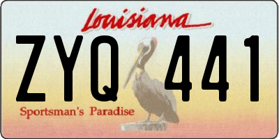 LA license plate ZYQ441