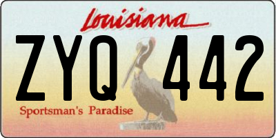 LA license plate ZYQ442