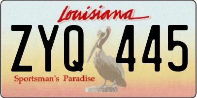 LA license plate ZYQ445