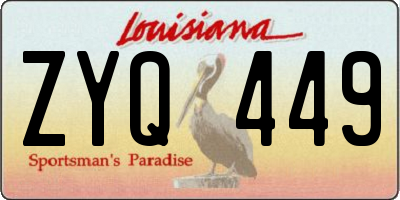 LA license plate ZYQ449