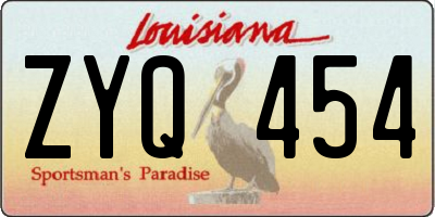 LA license plate ZYQ454