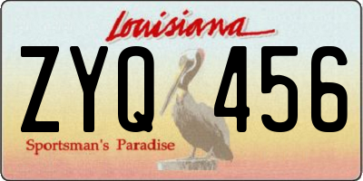 LA license plate ZYQ456