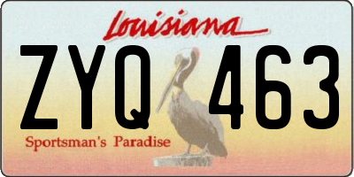 LA license plate ZYQ463