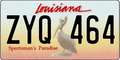 LA license plate ZYQ464