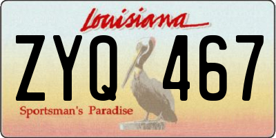 LA license plate ZYQ467