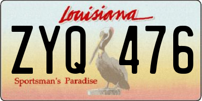 LA license plate ZYQ476