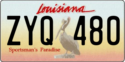 LA license plate ZYQ480