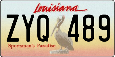 LA license plate ZYQ489