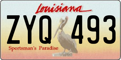 LA license plate ZYQ493