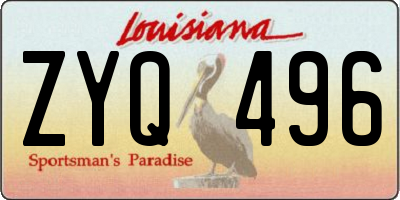 LA license plate ZYQ496