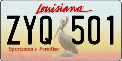 LA license plate ZYQ501