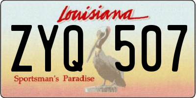 LA license plate ZYQ507