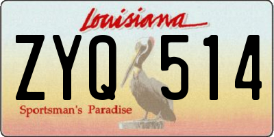 LA license plate ZYQ514