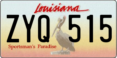 LA license plate ZYQ515
