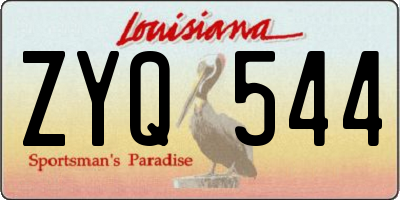 LA license plate ZYQ544