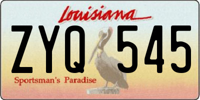 LA license plate ZYQ545