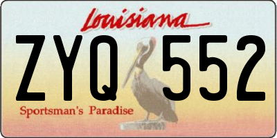 LA license plate ZYQ552
