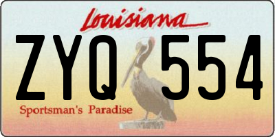 LA license plate ZYQ554