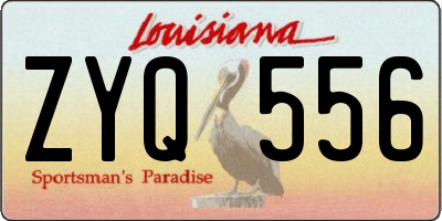 LA license plate ZYQ556
