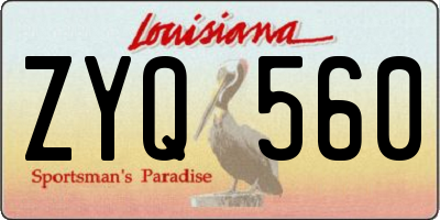 LA license plate ZYQ560