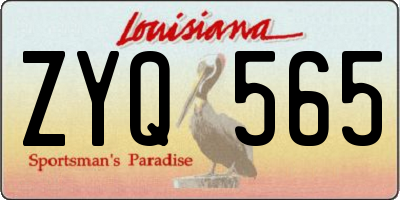 LA license plate ZYQ565