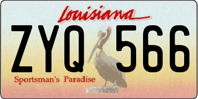 LA license plate ZYQ566