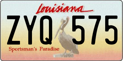 LA license plate ZYQ575