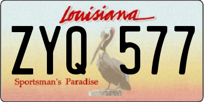 LA license plate ZYQ577