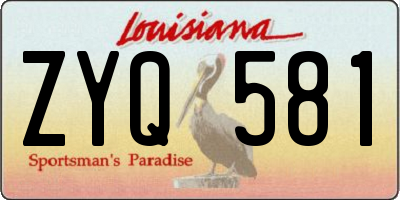 LA license plate ZYQ581