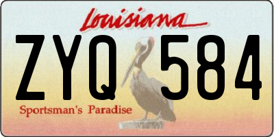 LA license plate ZYQ584