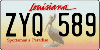 LA license plate ZYQ589