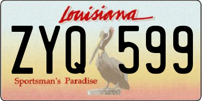 LA license plate ZYQ599