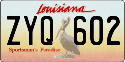 LA license plate ZYQ602