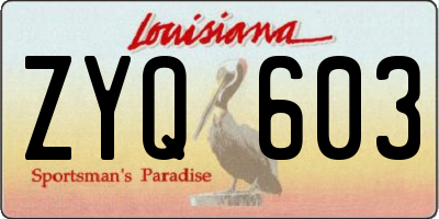 LA license plate ZYQ603