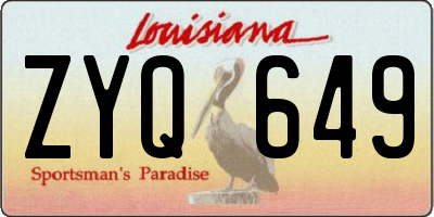 LA license plate ZYQ649